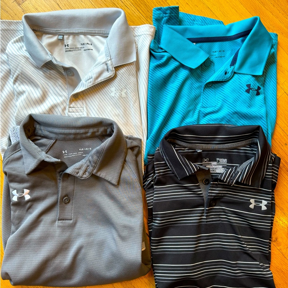 Boys youth Large golf polo shirts lot of 4